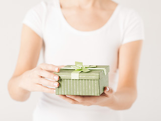 Image showing woman hands with gift box