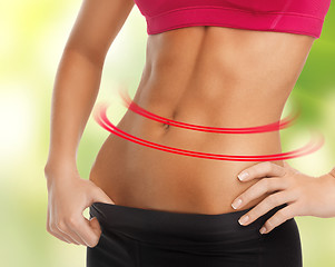 Image showing woman trained abs