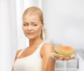 Image showing woman rejecting junk food