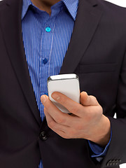 Image showing man hand with smartphone