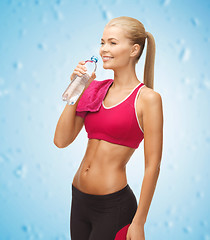 Image showing woman with bottle of water