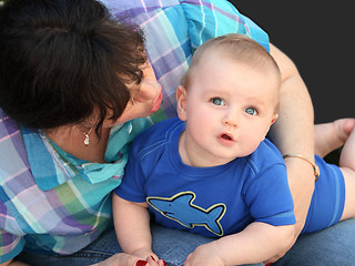 Image showing Mother playing with her baby