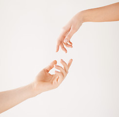 Image showing woman and man hands