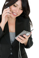 Image showing Businesswoman phoning a client