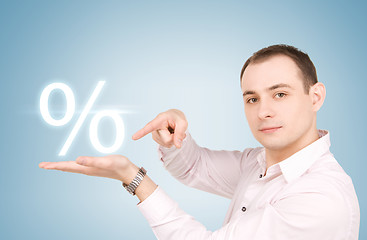 Image showing man with percent sign