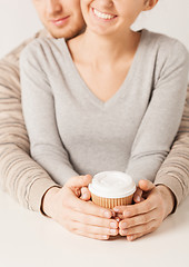 Image showing woman and man with take away coffee cup
