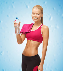 Image showing woman with bottle of water