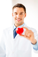 Image showing male doctor with heart