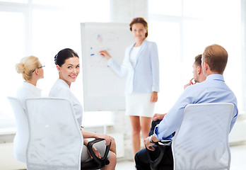 Image showing businesswoman on business meeting in office