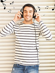 Image showing man in casual clothes with headphones