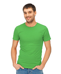 Image showing handsome man in green shirt