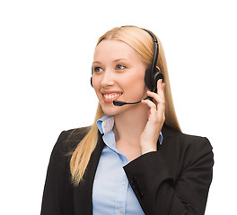 Image showing friendly female helpline operator