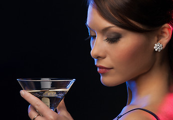 Image showing woman with cocktail