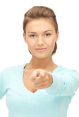 Image showing businesswoman pointing her finger