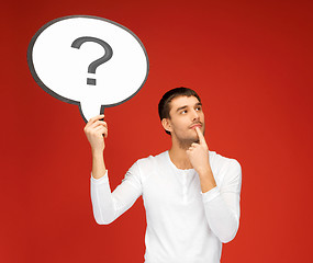 Image showing man with question mark in text bubble