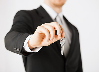 Image showing man holding house keys