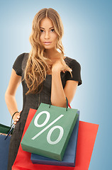 Image showing woman with shopping bags