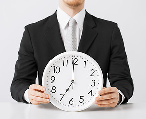 Image showing man with wall clock