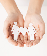 Image showing womans hands with paper women