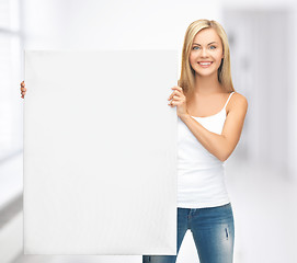 Image showing woman with white blank board