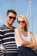 Image showing happy young couple in port