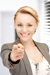 Image showing businesswoman pointing her finger