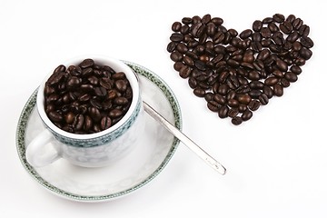 Image showing Love Shape Coffee Bean