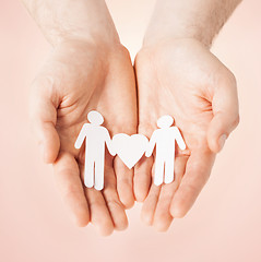 Image showing man hands with paper men