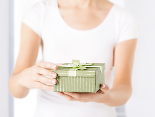 Image showing woman hands with gift box