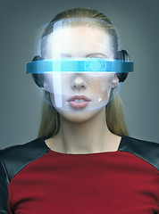 Image showing woman with futuristic glasses