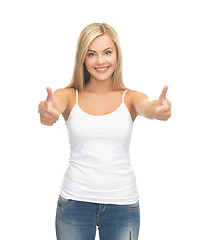 Image showing woman in blank white t-shirt