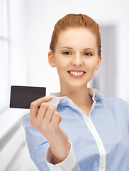 Image showing happy woman with credit card