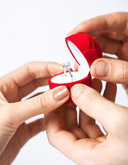 Image showing couple with wedding ring and gift box