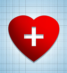 Image showing heart shape sign with cross