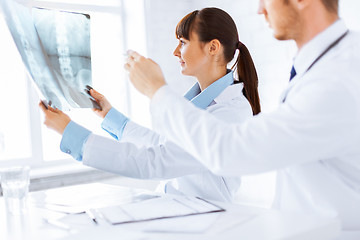 Image showing doctor and nurse exploring x-ray