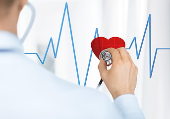 Image showing doctor listening to heart beat