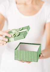 Image showing woman hands with gift box