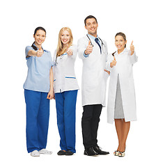 Image showing professional young team or group of doctors