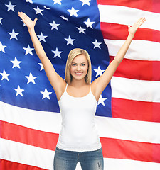 Image showing woman in blank white t-shirt