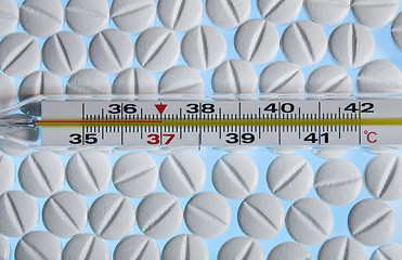 Image showing degree temperature medicine tablet