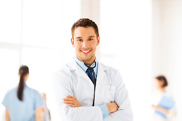 Image showing male doctor with stethoscope