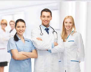 Image showing young team or group of doctors