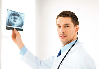 Image showing male doctor or dentist with x-ray