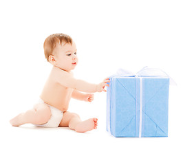 Image showing happy child with gift box