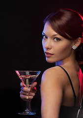 Image showing woman with cocktail