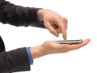 Image showing man hand with smartphone