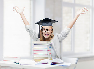 Image showing happy student in graduation cap