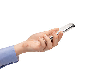 Image showing woman hand with smartphone