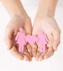 Image showing womans hands with paper women