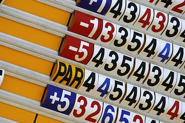 Image showing Score Board Of Golf Tournament